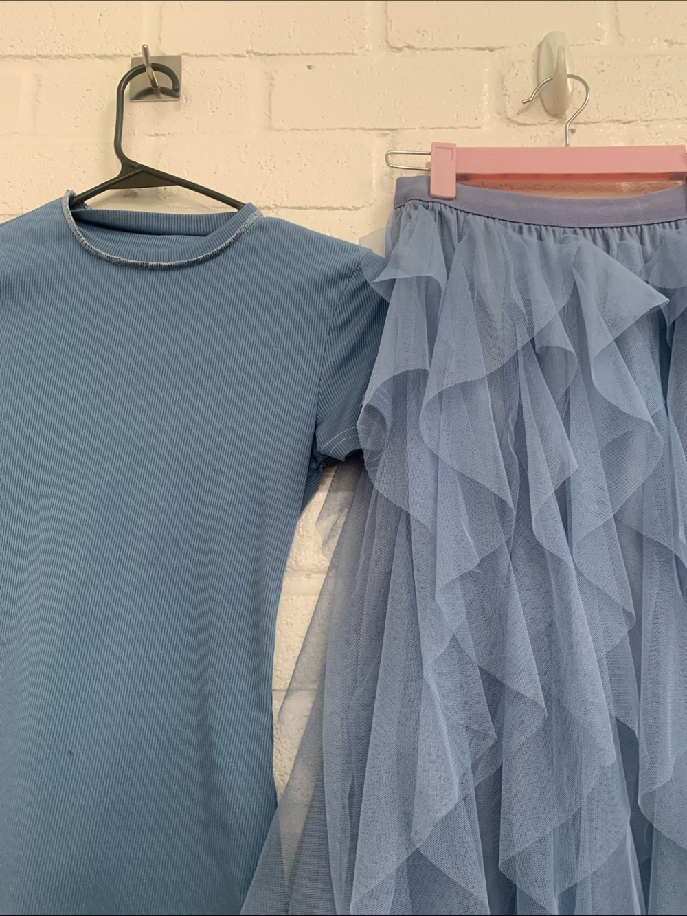 Women’s Dusty Blue Ruffled Tulle Maxi Skirt - Classic Layered Maxi - Picture 5 of 5
